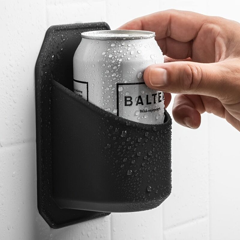 Premium Silicone Shower Beverage Can Holder – Black