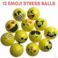 Premium Emoji Face Stress Balls 70mm 12 Pack Soft PU Foam Fidget Toys