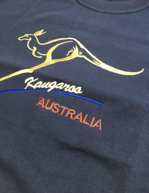 Premium Navy Adult Australia Kangaroo 100% Cotton T-Shirt XL