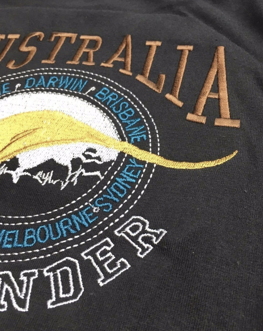 Premium Grey Adult Australia Kangaroo 100% Cotton T-Shirt M