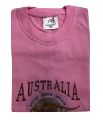 Premium Pink Adult Australia Kangaroo 100% Cotton T-Shirt XL