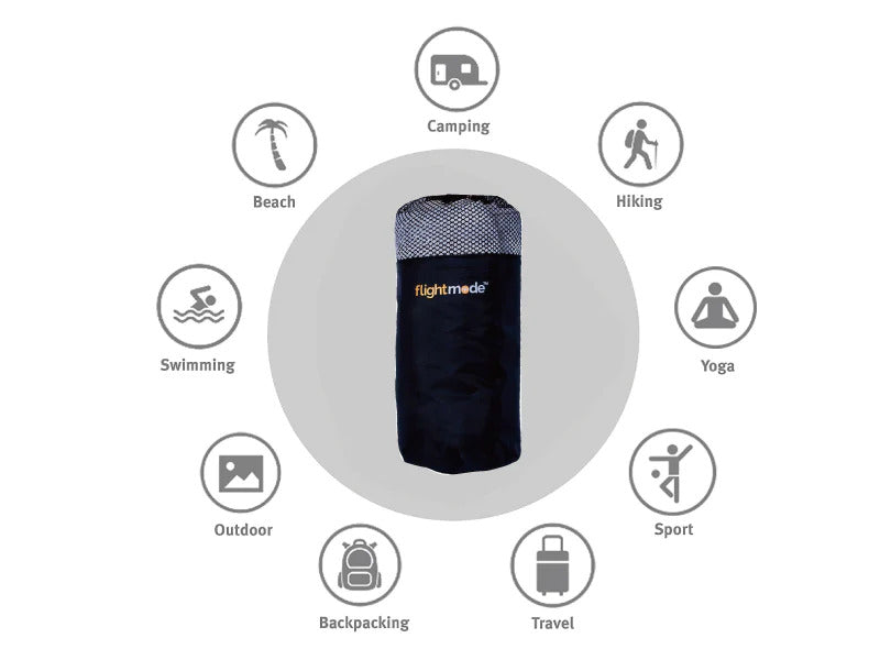 Premium Fast-Drying Microfibre Travel Towel with Carry Bag - 75 x 130cm