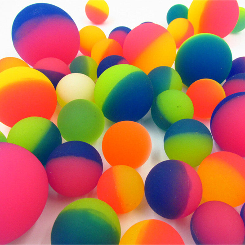 10pcs Large Frosted Rubber Bouncing Balls 60mm Mixed Colours Bulk w Storage Tub - SuperSaverAU - view 3