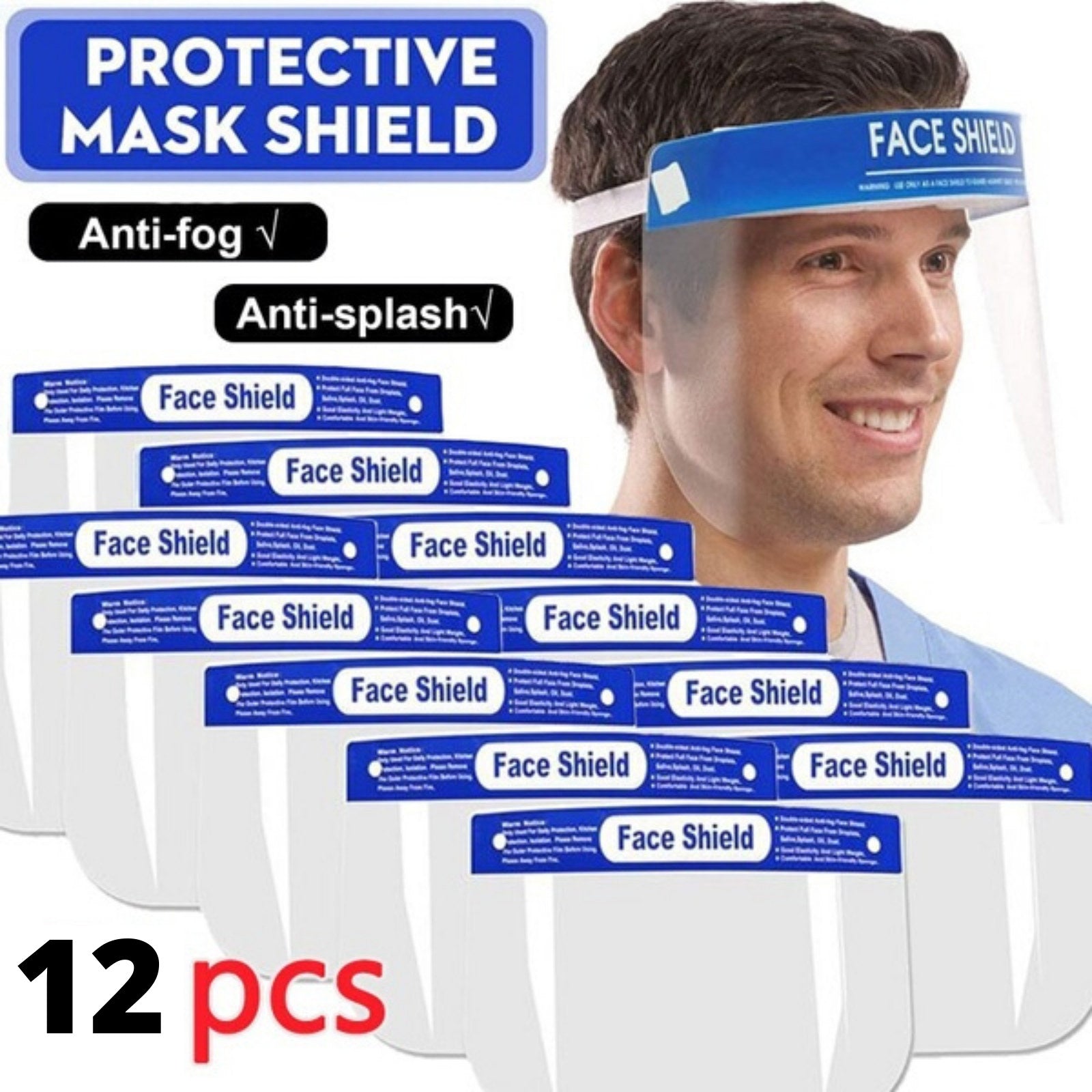 12x Safety Full Face Shield Clear Glasses Anti-Fog Eye Protector Shop Dental - SuperSaverAU - view 2