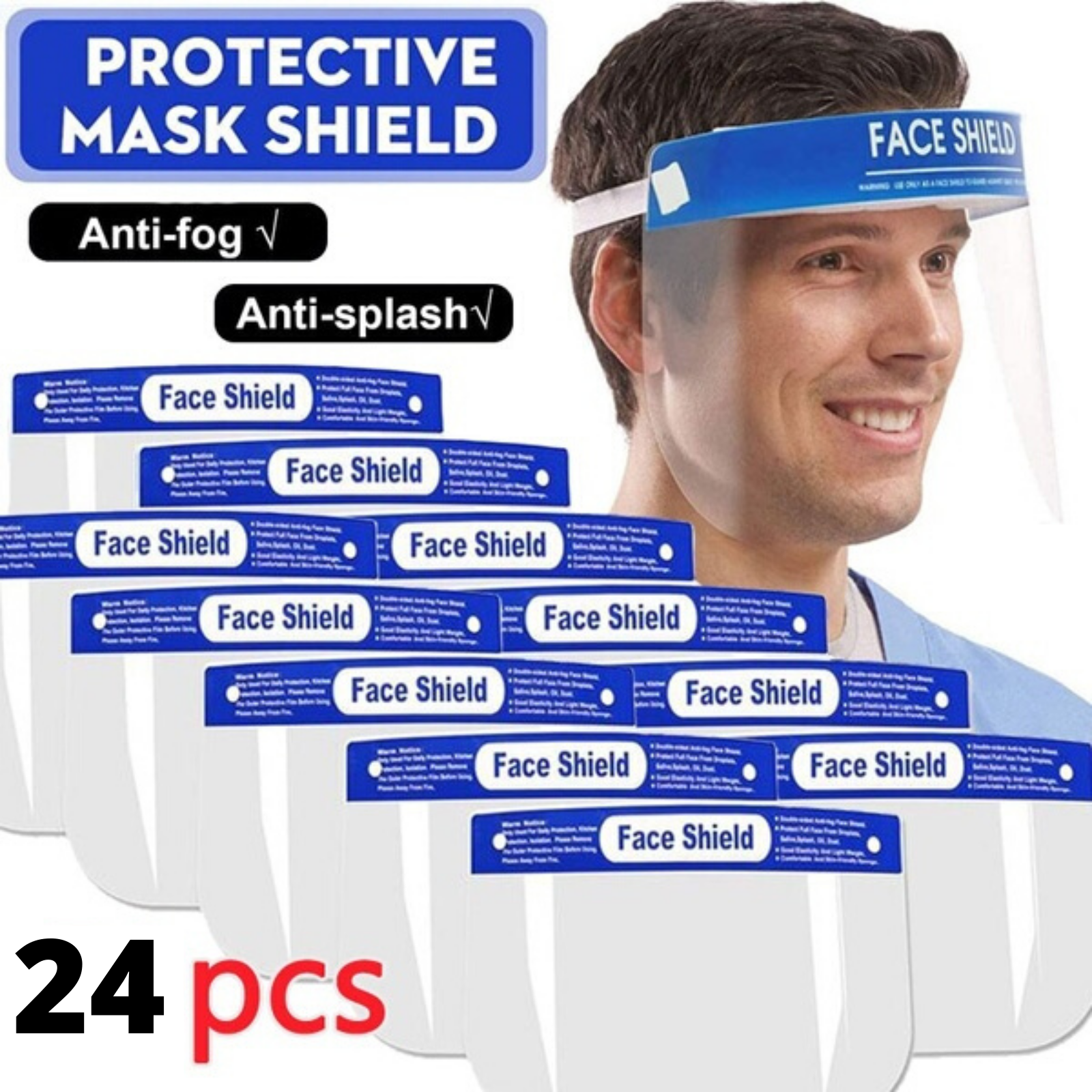 24x Safety Full Face Shield Clear Glasses Anti-Fog Eye Protector Shop Dental - SuperSaverAU - view 2