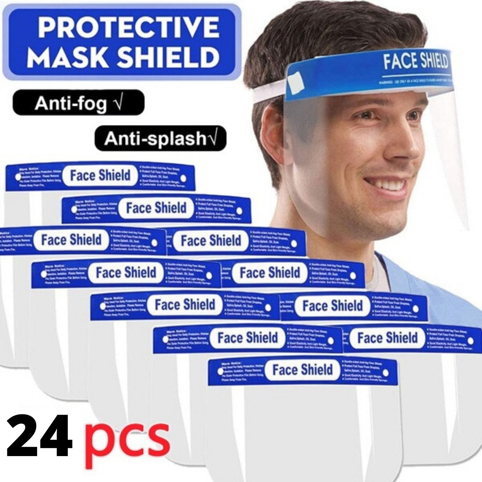 24x Safety Full Face Shield Clear Glasses Anti-Fog Eye Protector Shop Dental - SuperSaverAU - view 13