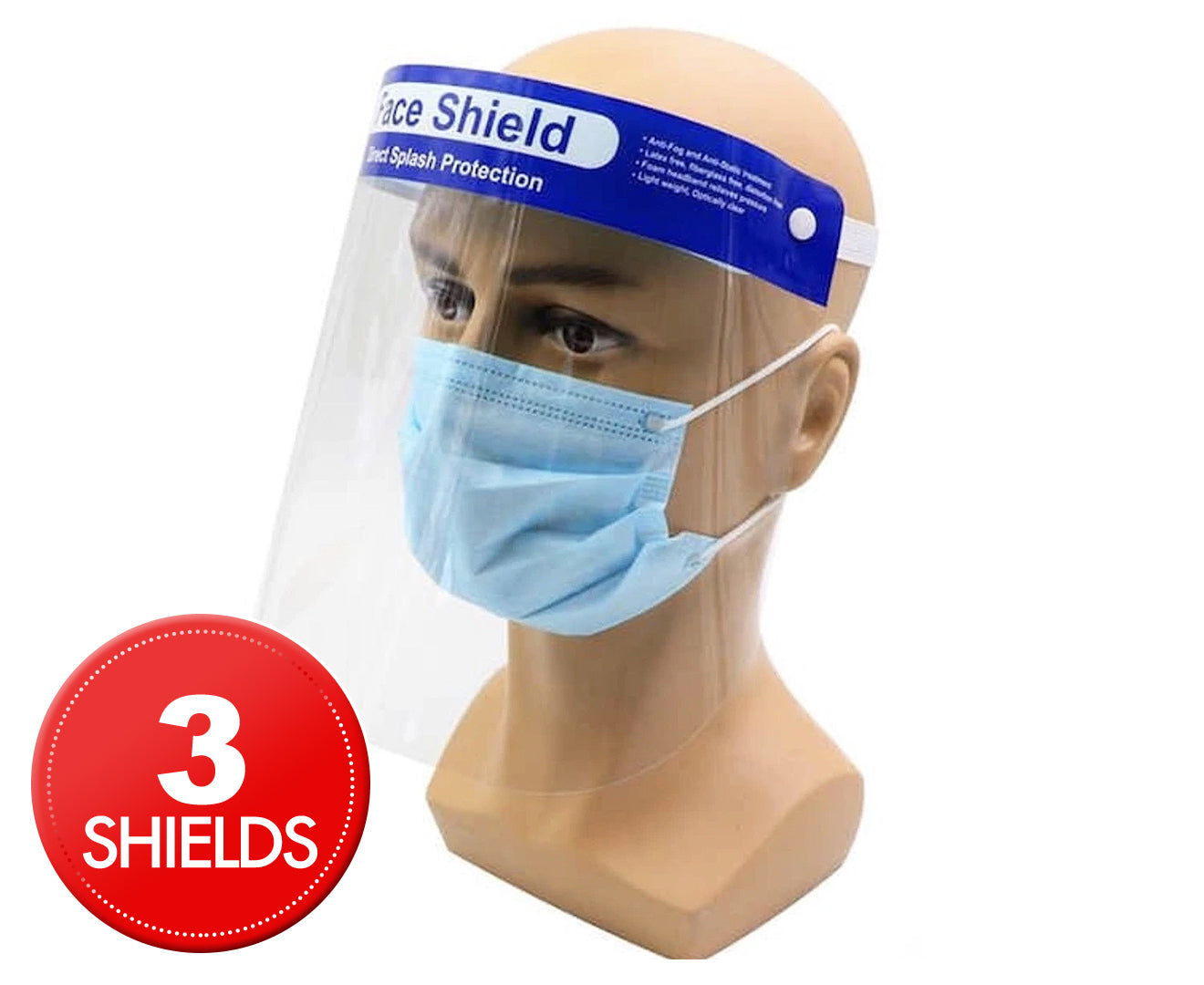 3x Safety Full Face Shield Clear Glasses Anti-Fog Eye Protector Shop Dental - SuperSaverAU - view 1