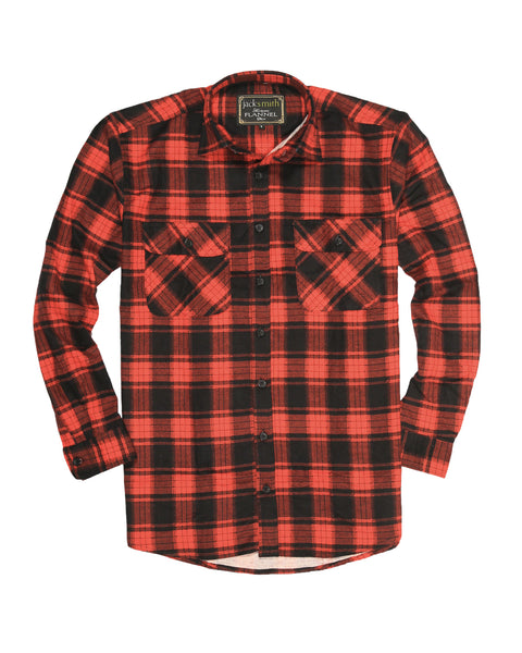 Premium Men's Red 100% Cotton Check Flannelette Shirt 8XL