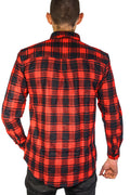 Premium Men's Red 100% Cotton Check Flannelette Shirt 9XL