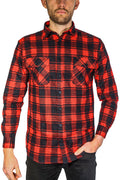 Premium Men's Red 100% Cotton Check Flannelette Shirt M