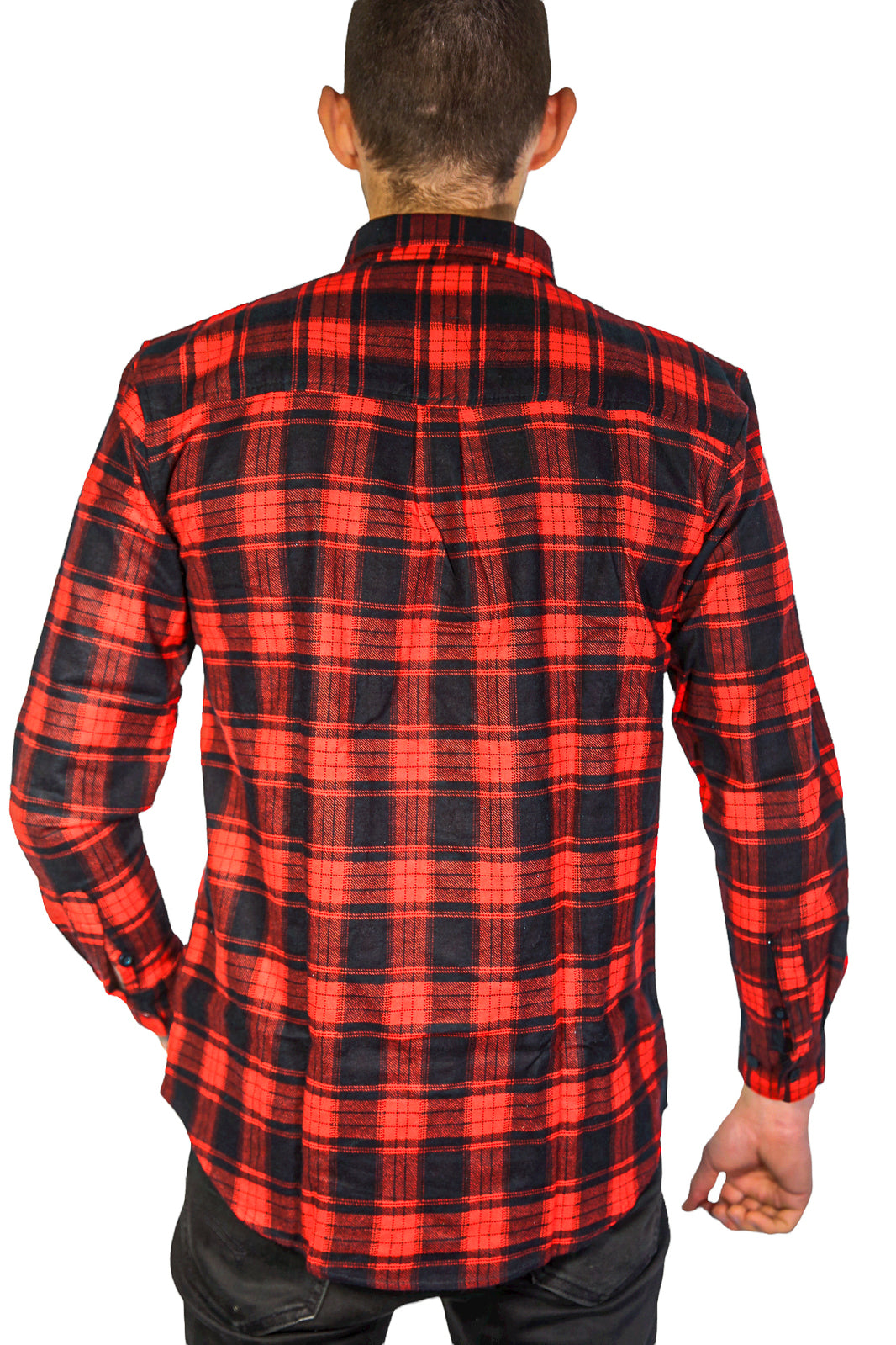 Premium Men's Red 100% Cotton Check Flannelette Shirt S