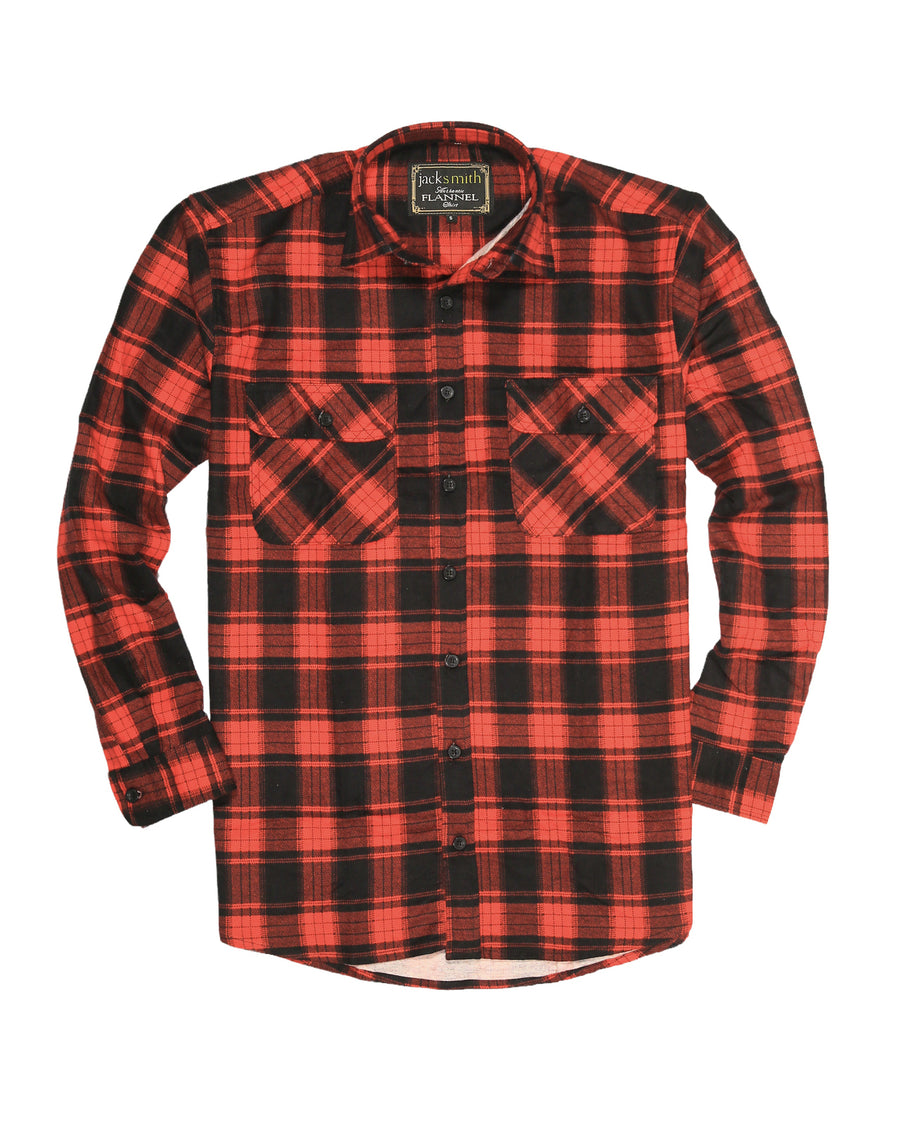 Premium Men's Red 100% Cotton Check Flannelette Shirt XXL