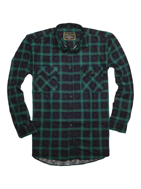Premium Men's Green Navy 100% Cotton Flannelette Shirt XL