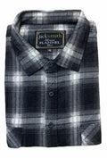 Premium Men's Black 100% Cotton Half Placket Flannelette Shirt 5XL