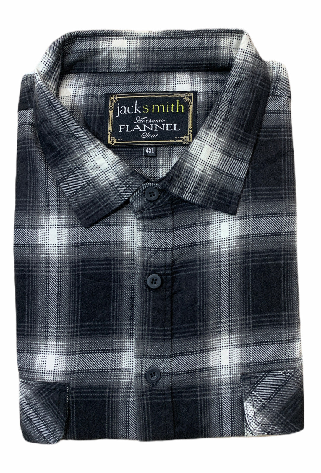 Premium Men's Black 100% Cotton Half Placket Flannelette Shirt 6XL