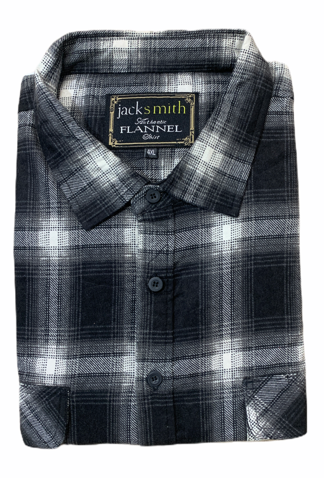 Premium Men's Black 100% Cotton Half Placket Flannelette Shirt 6XL