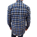 Premium Men's Blue Black 100% Cotton Half Placket Flannelette Shirt XXL