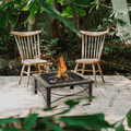 Premium Square Slate Tile Fire Pit – 30 Inch with Spark Guard