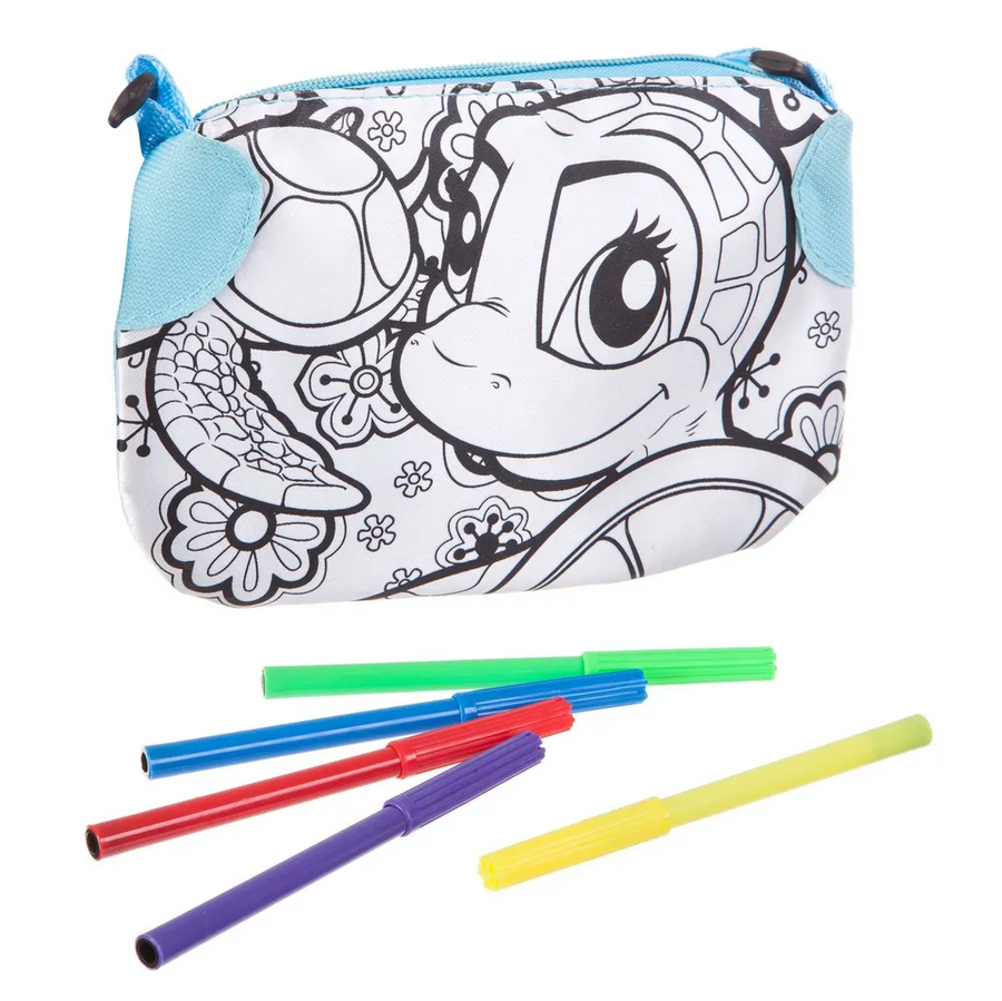 Premium DIY Funbox Colour-In Pencil Case with 4 Markers