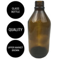 Premium Brown Glass Plinking Target Bottle without Lid - 600ml