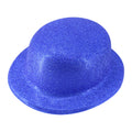 Premium Glitter Bowler Hat with Plastic Construction - Blue
