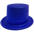 Premium Glitter Top Hat with Plastic Construction - Blue