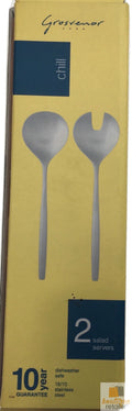 Premium GROSVENOR Chill 2 Salad Servers - 18/10 Stainless Steel