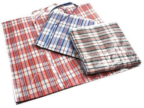 Premium Large Stripe Zip Storage Bags with Handles - 65 x 60 x 25cm, 10 Pack