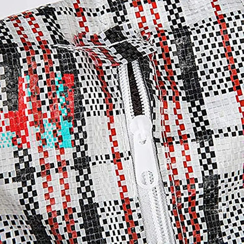 Premium Large Stripe Zip Storage Bags with Handles - 78 x 90 x 25cm, 12 Pack