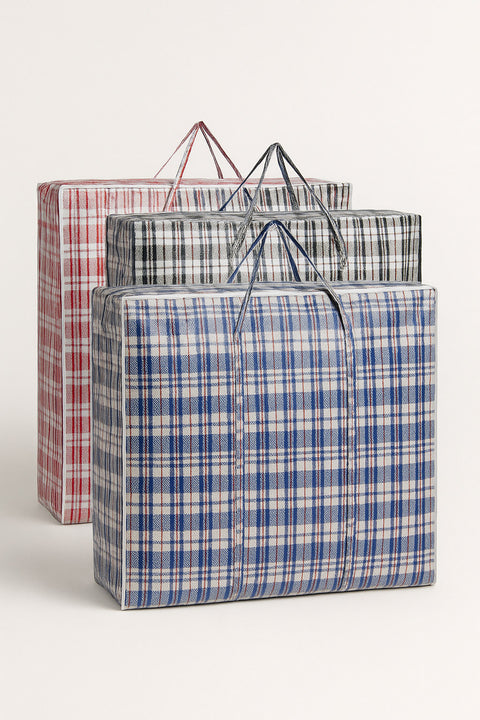 48x Large Stripe Zip Bags 78cm x 90cm x 25cm - Waterproof, Reusable, Easy Storage - SuperSaverAU - view 2