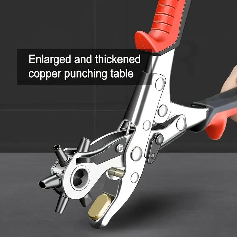 Multi-Size Leather Belt Eyelet Hole Punch Puncher Plier Revolving Handcraft Tool - SuperSaverAU - view 4