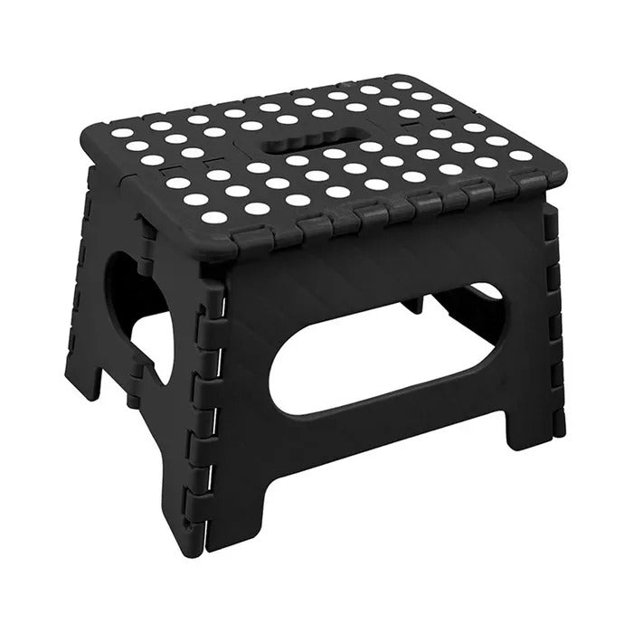 Premium Black 125kg Folding Step Stool Portable Plastic Chair 29x22cm
