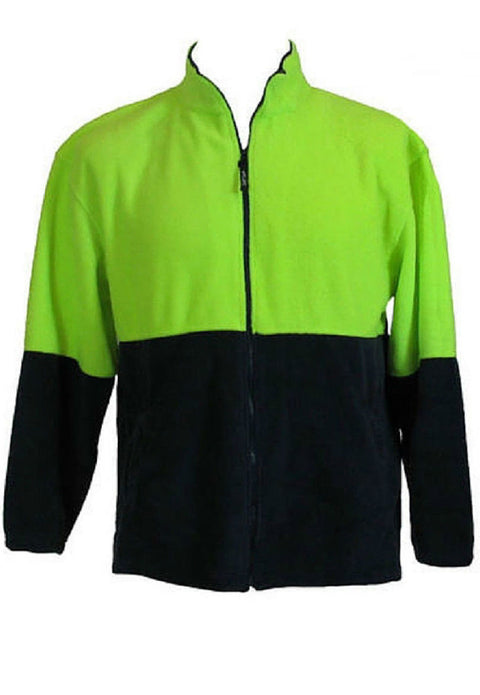 Premium Unisex Hi Vis Full Zip Polar Fleece Work Jacket 3XL