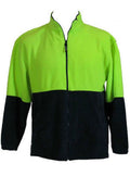 Premium Yellow Unisex Hi Vis Full Zip Polar Fleece Work Jacket M