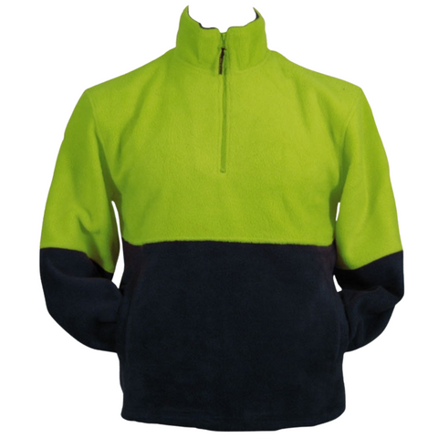 Premium Unisex Hi Vis Half Zip Polar Fleece Work Jumper XXL