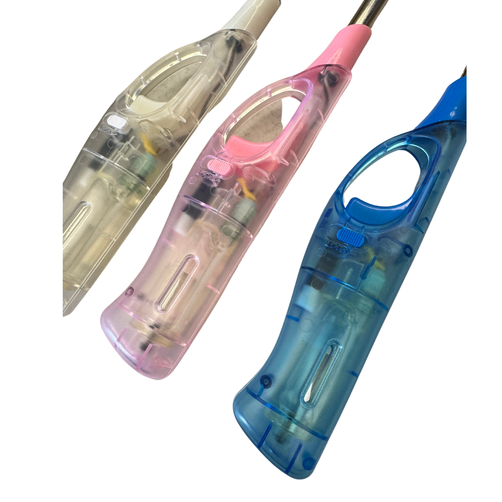 Clear Long Gas Lighter 28cm for BBQ, Kitchen, Cigarettes - Assorted Colours - SuperSaverAU - view 3