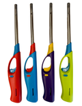 Premium Long Gas Lighters with Safety Lock – Assorted Colours 4 Pack