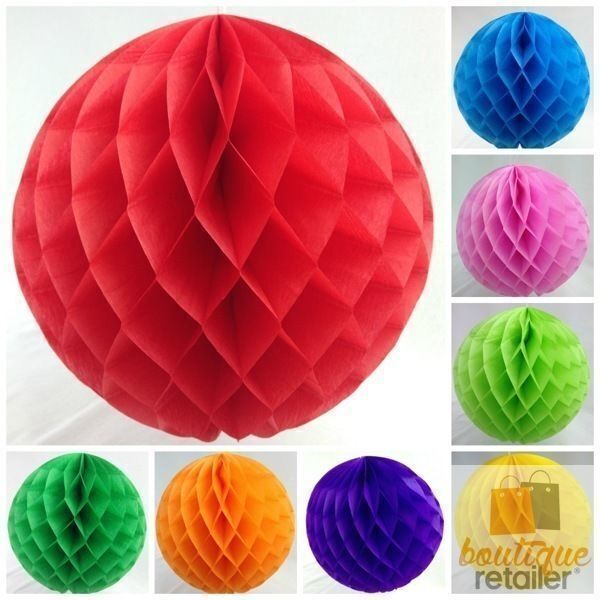Premium Honeycomb Tissue Paper Ball Decorations - 12 Pack