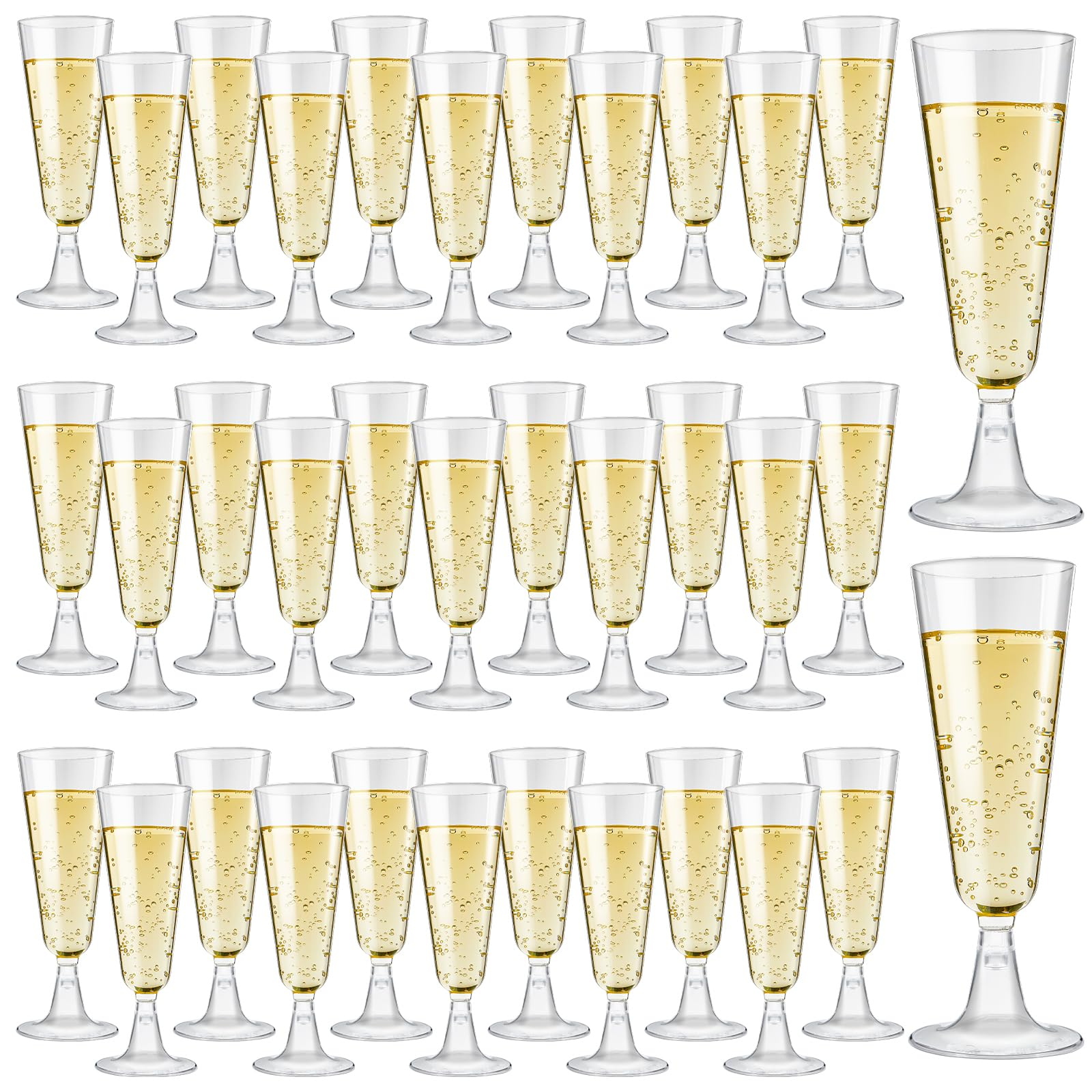 144x 210ml Premium Plastic Wine/Champagne Glasses Flutes Bulk - Clear - SuperSaverAU - view 1