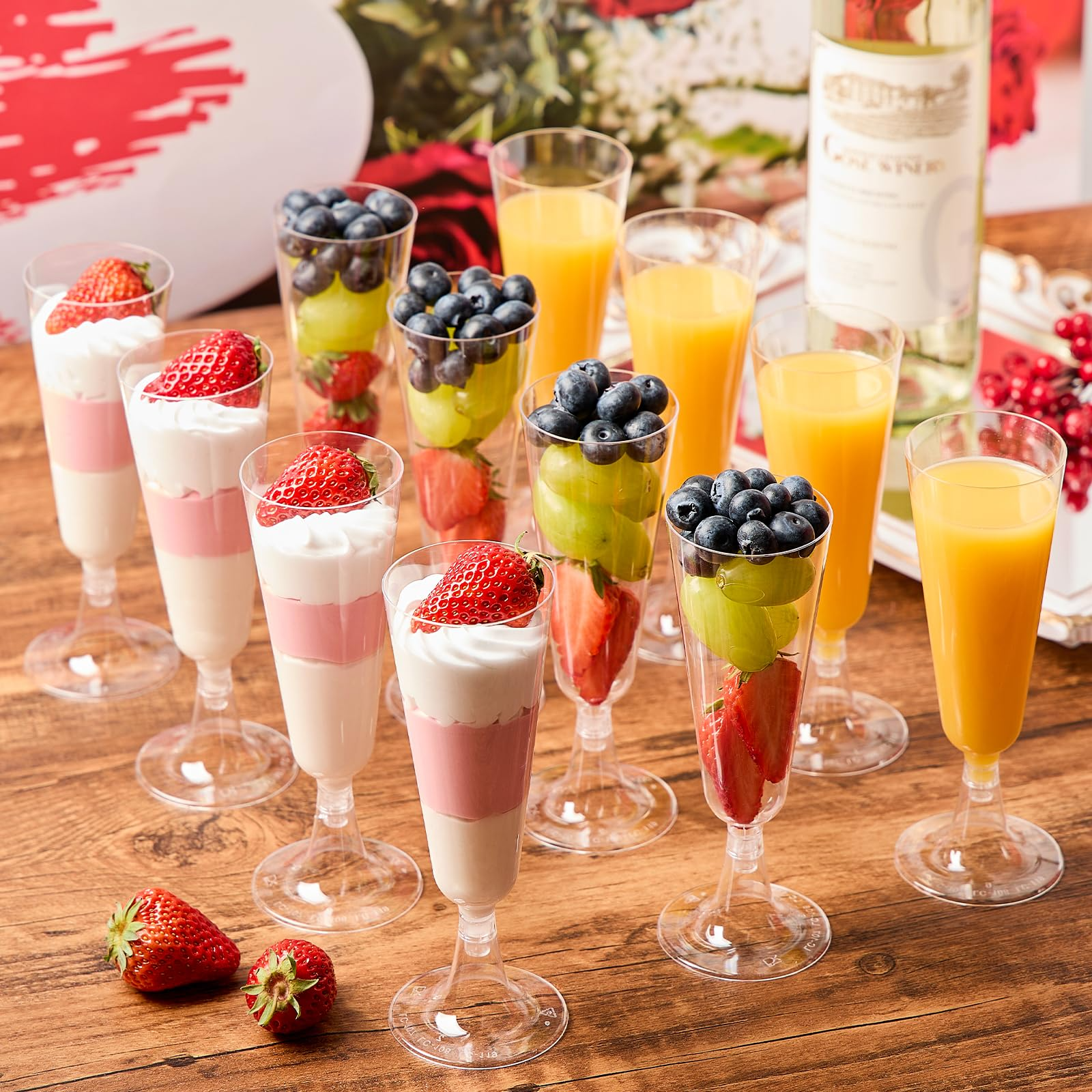 144x 210ml Premium Plastic Wine/Champagne Glasses Flutes Bulk - Clear - SuperSaverAU - view 4