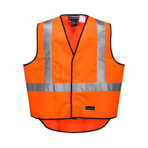 HUSKI Hi Vis Patrol Vest with 3M Reflective Tape - Orange, XXL