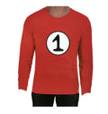 Adult Cat In The Hat Thing 1 Dr Seuss Red Top Party Costume Book Week  - L - SuperSaverAU - view 2