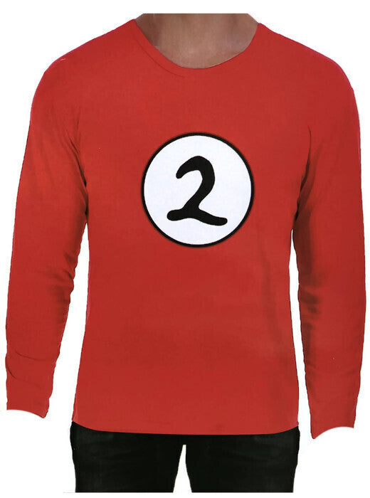 Adult Cat In The Hat Thing 2 Long Sleeve Red Top Costume Book Week - L - SuperSaverAU - view 1