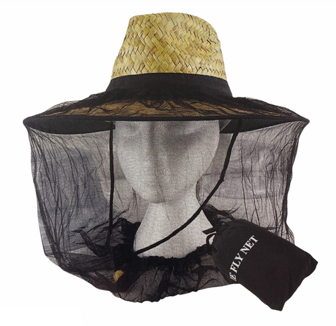 Premium Mosquito Hat Net Head Protector - Black