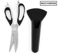 Premium 7 in 1 Multipurpose Kitchen Scissors with Magnetic Case - Black