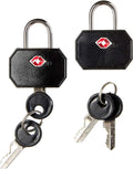 Lewis N. Clark TSA Keyed Luggage Locks - Black, 2 Pack