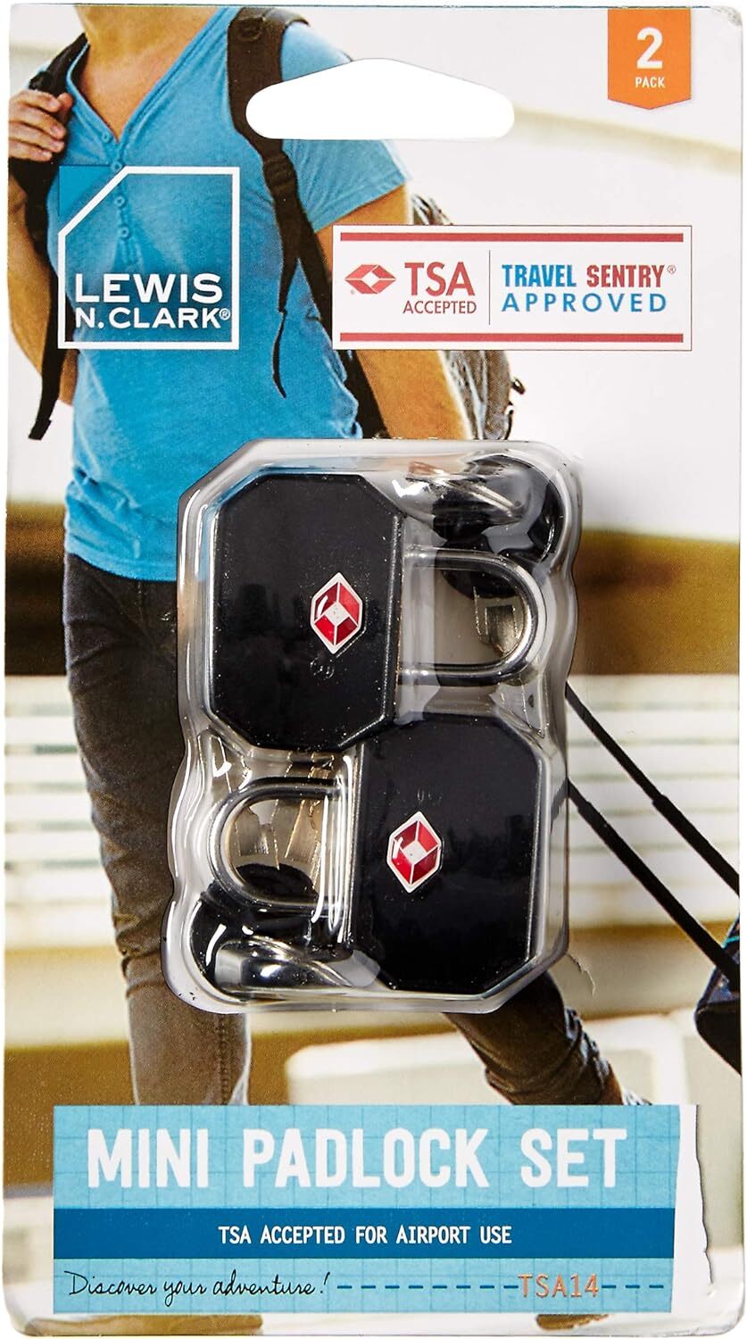 Lewis N. Clark TSA Keyed Luggage Locks - Black, 2 Pack