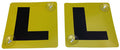 Premium Yellow Black Learner L Plates with Suction Cups 2 Pack