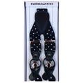 Premium Men's Polka Black White Convertible Clip On Y Back Suspenders