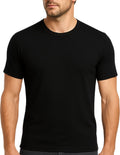 Premium Men's Black 100% Merino Wool Short Sleeve Thermal Top Large 100cm